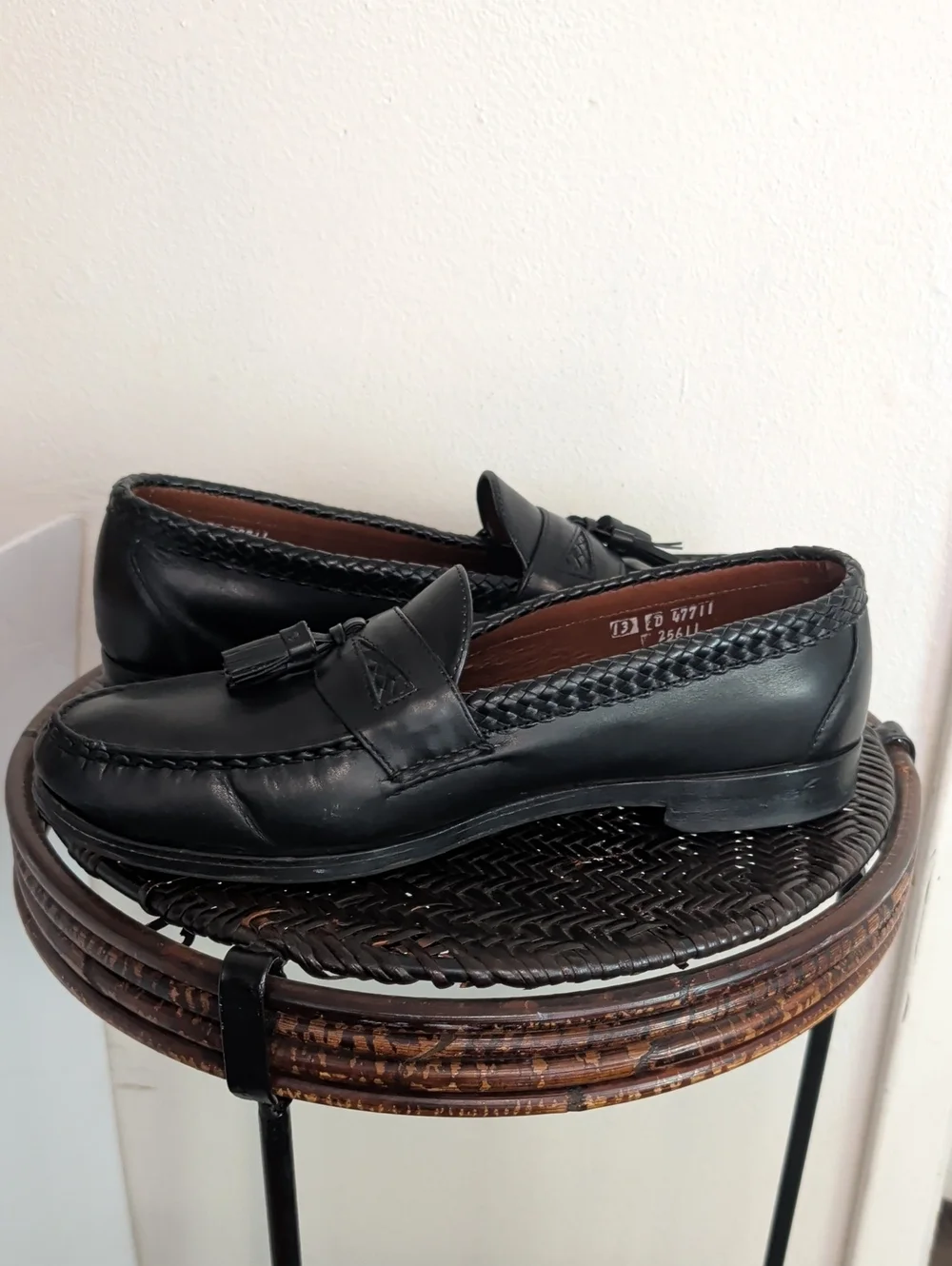 Allen Edmonds Maxfield Tassel Loafer Men Size 13 D Black Leather Moc-Toe